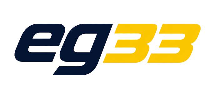 eg33 logo on dark neon header